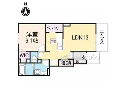 JR福知山線 柏原駅(兵庫) 徒歩41分 2階建 築8年(1LDK/1階)の間取り写真