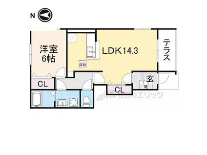 カーサ・アイ八反田北(1LDK/1階)の間取り写真