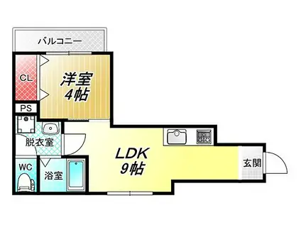 グロースコート弥刀II(1LDK/2階)の間取り写真