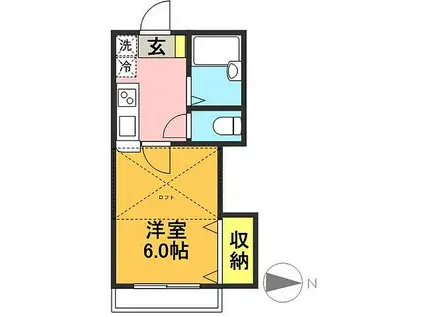 ソフィア東松原(1K/1階)の間取り写真