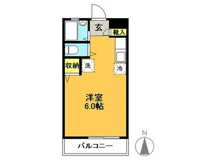 プレジオ代田(ワンルーム/2階)の間取り写真