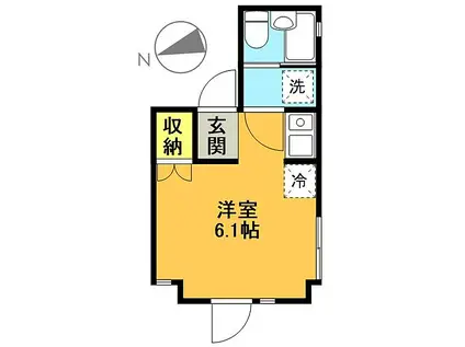 ヒューゲルハイム三軒茶屋(ワンルーム/2階)の間取り写真