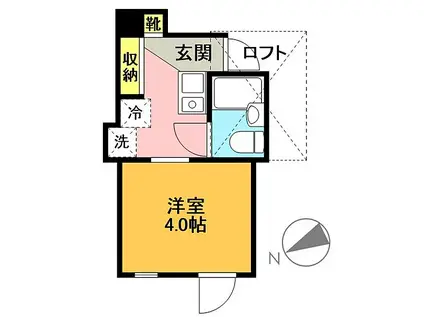 ヒューゲルハイム三軒茶屋(ワンルーム/3階)の間取り写真