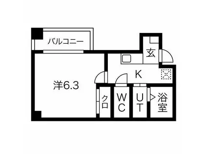 南海線 岸里玉出駅 徒歩3分 8階建 築5年(1K/6階)の間取り写真