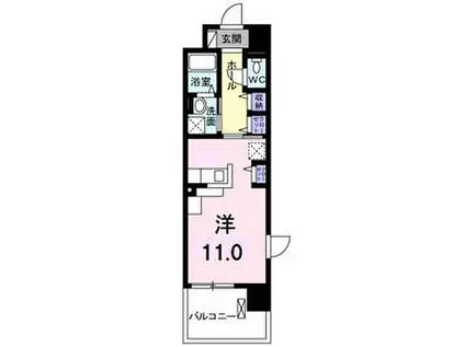 大阪メトロ四つ橋線 北加賀屋駅 徒歩8分 6階建 築15年(ワンルーム/3階)の間取り写真