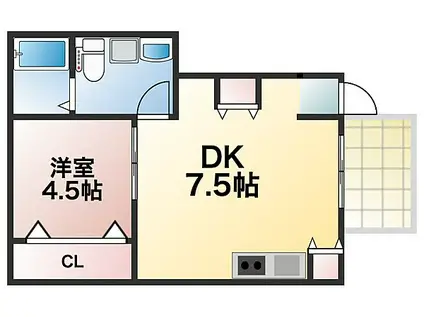 大阪メトロ四つ橋線 玉出駅 徒歩5分 3階建 築11年(1DK/3階)の間取り写真
