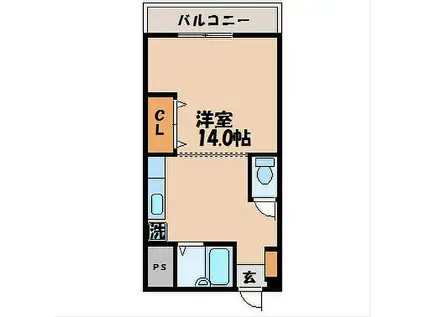井関ビル(1DK/4階)の間取り写真