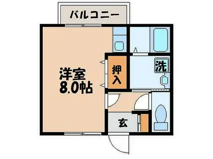 セジュール金堀(ワンルーム/1階)の間取り写真