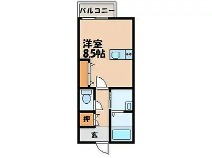 IKD D(ワンルーム/1階)の間取り写真