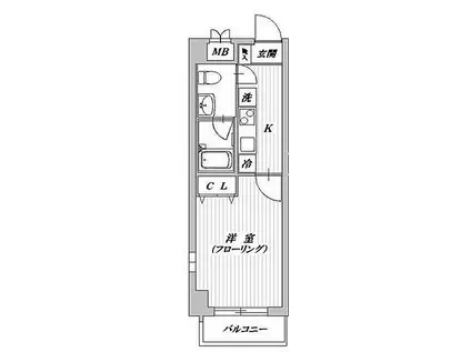 COMODO I(1K/6階)の間取り写真