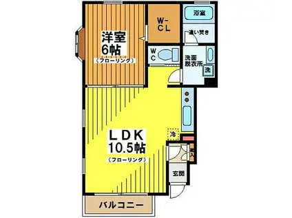 ツインハウス結喜(1LDK/1階)の間取り写真