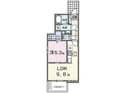 JR芸備線 戸坂駅 徒歩13分 2階建 築1年(1LDK/1階)の間取り写真