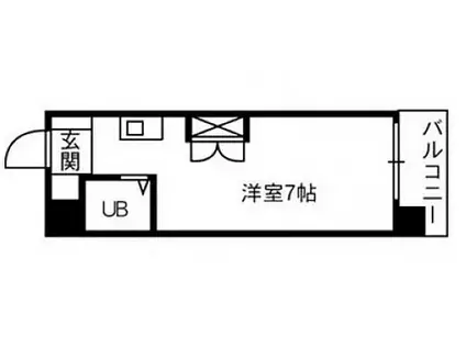 JR芸備線 矢賀駅 徒歩17分 5階建 築33年(ワンルーム/4階)の間取り写真