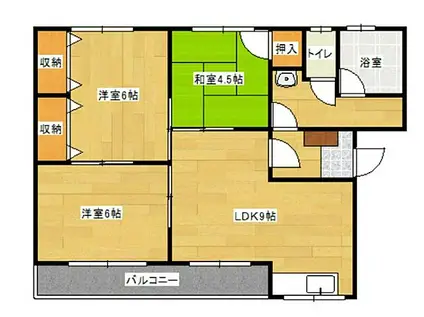 JR芸備線 戸坂駅 徒歩13分 3階建 築35年(3LDK/2階)の間取り写真