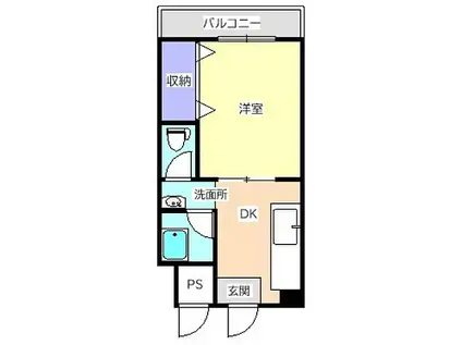 JR芸備線 矢賀駅 徒歩18分 3階建 築42年(1DK/2階)の間取り写真