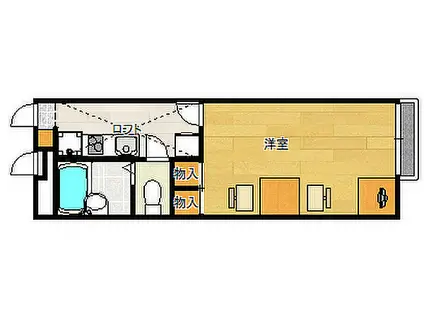 広島電鉄宮島線 修大協創中高前駅 徒歩7分 3階建 築21年(1K/3階)の間取り写真