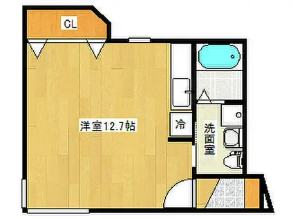 広島電鉄2系統 猿猴橋町駅 徒歩14分 3階建 築12年(ワンルーム/3階)の間取り写真