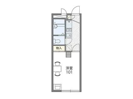 JR芸備線 戸坂駅 徒歩8分 2階建 築22年(1K/2階)の間取り写真