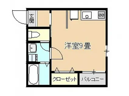 JR山陽本線 向洋駅 徒歩10分 2階建 築2年(ワンルーム/2階)の間取り写真