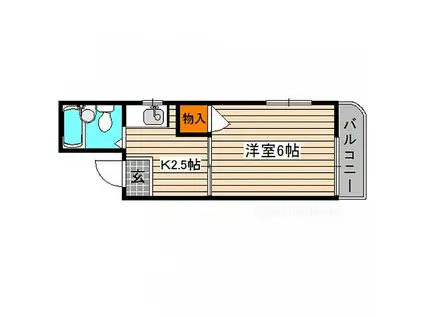 JR可部線 安芸長束駅 徒歩7分 4階建 築38年(ワンルーム/1階)の間取り写真