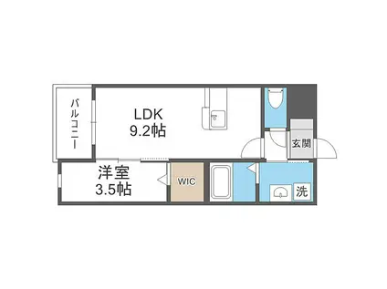 プレステージ清水(1LDK/3階)の間取り写真