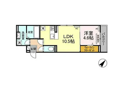 D-RESIDENCE多治米N(1LDK/3階)の間取り写真