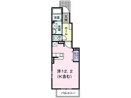 JR山陽本線 東福山駅 徒歩30分 2階建 築16年(ワンルーム/1階)の間取り写真