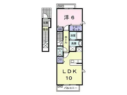 JR福塩線 横尾駅 徒歩26分 2階建 築16年(1LDK/2階)の間取り写真