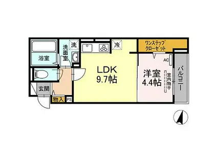 オリヴィエ西町(1LDK/1階)の間取り写真