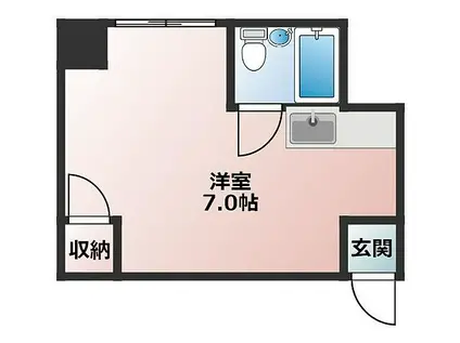 20CP実施中コーポ福田II(ワンルーム/3階)の間取り写真