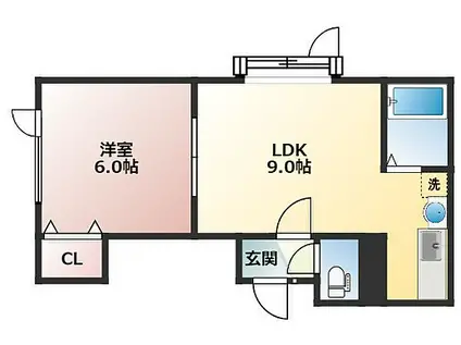 20CP実施中レジデンスアユーナ(1LDK/2階)の間取り写真
