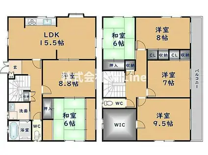 JR関西本線 八尾駅 徒歩12分 2階建 築30年(6LDK)の間取り写真