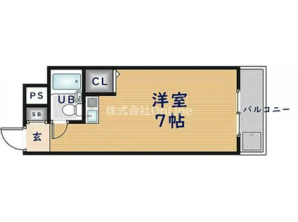 小若江スカイハイツ(ワンルーム/3階)の間取り写真