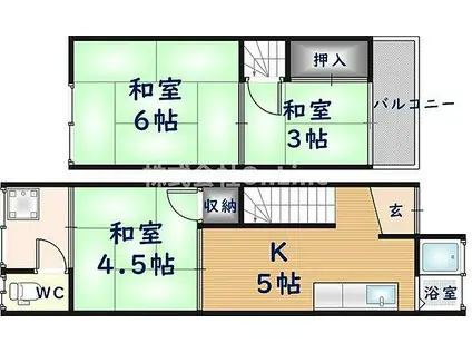 刑部1丁目賃貸(左)(3K)の間取り写真