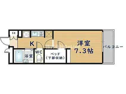 JR関西本線 久宝寺駅 徒歩14分 4階建 築15年(1K/3階)の間取り写真