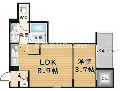 FSTYLE八尾・植松町(1LDK/3階)の間取り写真