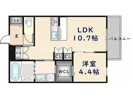 KOWAKAE MID-SQUARE(1LDK/2階)の間取り写真