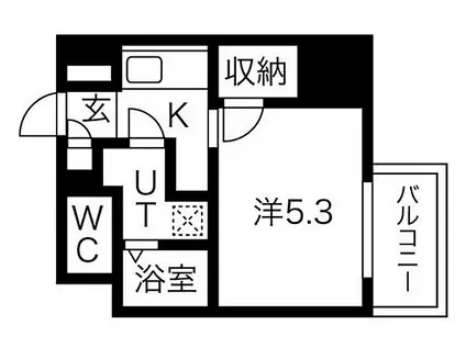 フォーリアライズ昭和南通1(1K/10階)の間取り写真