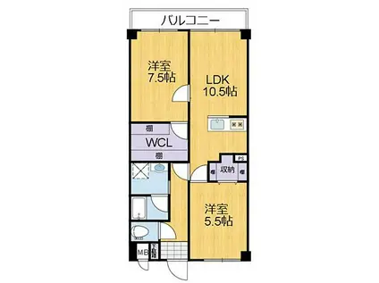 山陽電鉄網干線 西飾磨駅 徒歩18分 3階建 築28年(2LDK/3階)の間取り写真