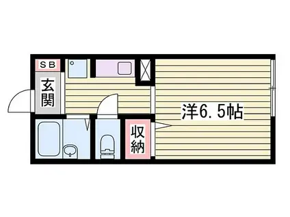 JR播但線 野里駅 徒歩30分 2階建 築30年(1K/1階)の間取り写真