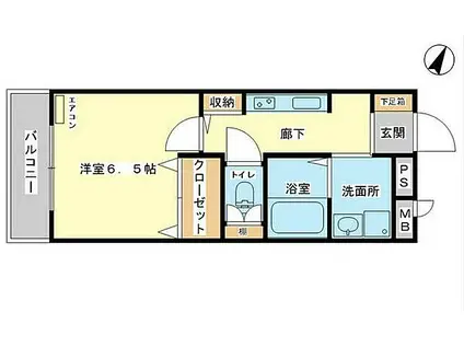 山陽電鉄網干線 西飾磨駅 徒歩5分 2階建 築9年(1K/2階)の間取り写真