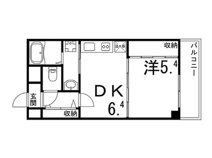 JR播但線 京口駅 徒歩10分 7階建 築29年(1DK/7階)の間取り写真