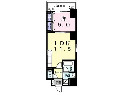 北大阪急行電鉄 江坂駅 徒歩6分 10階建 新築(1LDK/7階)の間取り写真