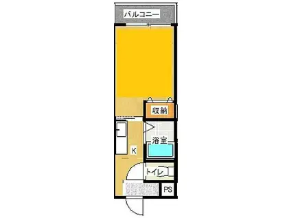 阪急京都本線 上新庄駅 徒歩10分 4階建 築40年(1K/2階)の間取り写真