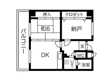 阪急千里線 豊津駅(大阪) 徒歩7分 6階建 築28年(1DK/1階)の間取り写真