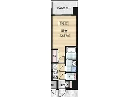 JR東西線 御幣島駅 徒歩9分 10階建 築3年(1K/8階)の間取り写真