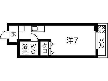 阪急千里線 吹田駅(阪急) 徒歩7分 4階建 築33年(1K/3階)の間取り写真
