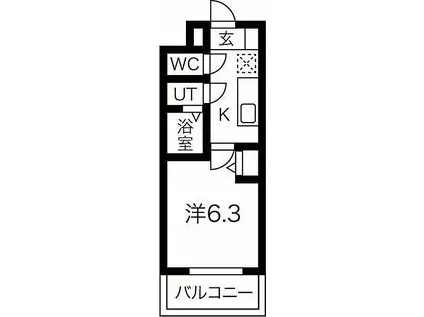JR東西線 加島駅 徒歩9分 10階建 築4年(1K/10階)の間取り写真