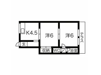 大阪メトロ御堂筋線 江坂駅 徒歩13分 2階建 築51年(2K/2階)の間取り写真
