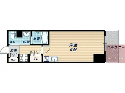 コンフォリア江坂(ワンルーム/9階)の間取り写真